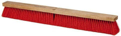PRO-SOURCE - 30" Heavy Duty Synthetic Push Broom - 4" Bristle Length, Wood Block, Threaded Handle Connection - Exact Tool & Supply