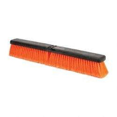 PRO-SOURCE - 24" General Purpose Polypropylene Push Broom - 3" Bristle Length, Plastic Block, Bolt-On Handle Connection, Handle Sold Separately - Exact Tool & Supply
