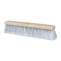 PRO-SOURCE - 18" General Purpose Polypropylene Push Broom - 3" Bristle Length, Plastic Block, Bolt-On Handle Connection, Handle Sold Separately - Exact Tool & Supply
