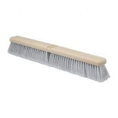 PRO-SOURCE - 24" General Purpose Polypropylene Push Broom - 3" Bristle Length, Plastic Block, Bolt-On Handle Connection, Handle Sold Separately - Exact Tool & Supply