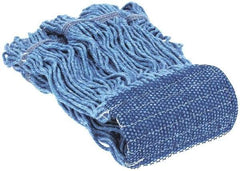PRO-SOURCE - 5" Blue Head Band, Small Blended Fiber Loop End Mop Head - 4 Ply, Clamp Jaw Connection, Use for General Purpose - Exact Tool & Supply