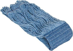 PRO-SOURCE - 5" Blue Head Band, X-Large Blended Fiber Loop End Mop Head - 4 Ply, Clamp Jaw Connection, Use for General Purpose - Exact Tool & Supply