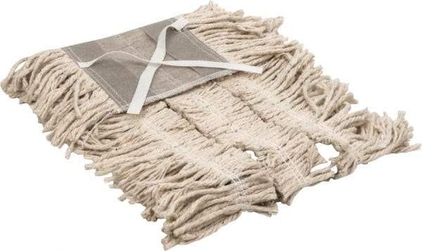 PRO-SOURCE - 36" Long x 5" Wide Yarn Blend Dust Mop Head - Tie-On, White - Exact Tool & Supply