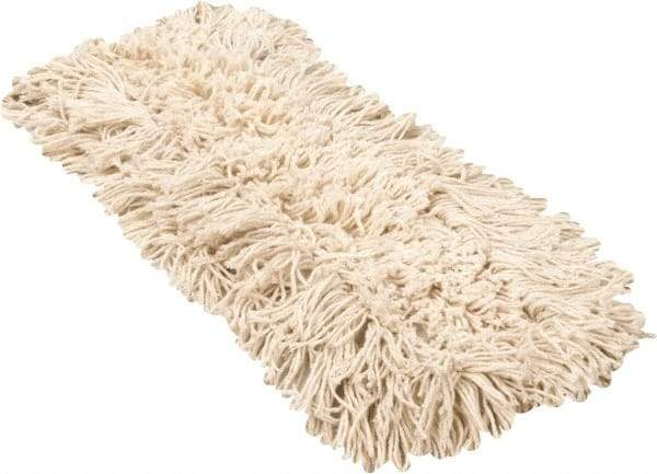 PRO-SOURCE - 18" Long x 3-1/2" Wide Yarn Blend Dust Mop Head - Snap-On, Blue, Looped Head, Launderable - Exact Tool & Supply