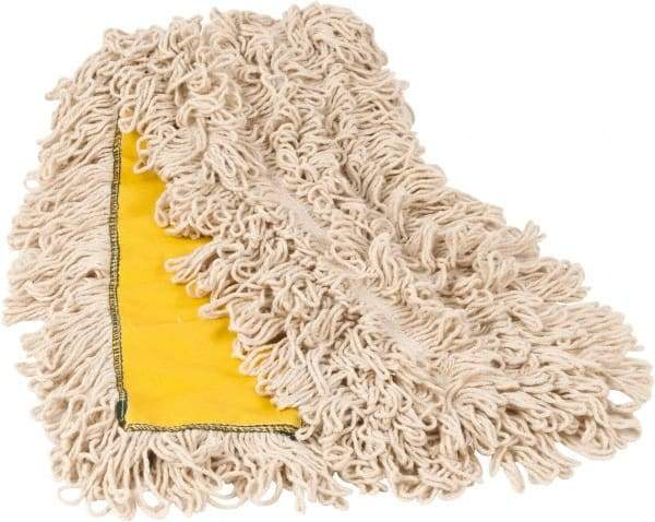 PRO-SOURCE - 48" Long x 3-1/2" Wide Yarn Blend Dust Mop Head - Snap-On, Yellow, Looped Head, Launderable - Exact Tool & Supply