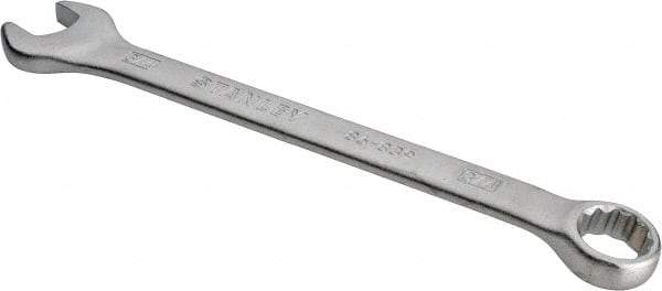 Stanley - 3/4" 12 Point Combination Wrench - 15° Head Angle, 9" OAL, Steel, Satin Finish - Exact Tool & Supply