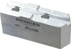 Masterman & Kovil - 10" Chuck Capacity, Tongue & Groove Attachment, Square Soft Lathe Chuck Jaw - 1 Jaw, Aluminum, 2-1/8" Btw Mount Hole Ctrs, 4.6mm Long x 1-1/2" Wide x 2" High, 1/2" Groove - Exact Tool & Supply