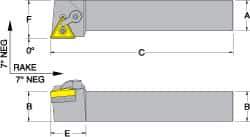 Dorian Tool - MTGN, Left Hand Cut, 1-1/4" Shank Height x 1-1/4" Shank Width, Negative Rake Indexable Turning Toolholder - 6" OAL, TN..54. Insert Compatibility, Series Multi-Option - Exact Tool & Supply