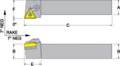 Dorian Tool - MTGN, Left Hand Cut, 1-1/4" Shank Height x 1-1/4" Shank Width, Negative Rake Indexable Turning Toolholder - 6" OAL, TN..54. Insert Compatibility, Series Multi-Option - Exact Tool & Supply