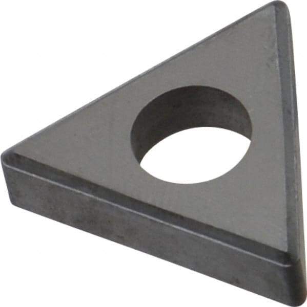 Made in USA - 1/2" Inscribed Circle, Triangle Shim for Indexables - Carbide, 3/16" Thick, ITSN Shim Style, Negative Rake, Left Hand Cut - Exact Tool & Supply