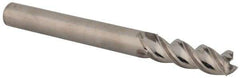 Niagara Cutter - 1/4", 3/4" LOC, 1/4" Shank Diam, 2-1/2" OAL, 3 Flute, Solid Carbide Square End Mill - Single End, Uncoated, Spiral Flute, 45° Helix, Centercutting, Right Hand Cut, Right Hand Flute, Series A345 - Exact Tool & Supply