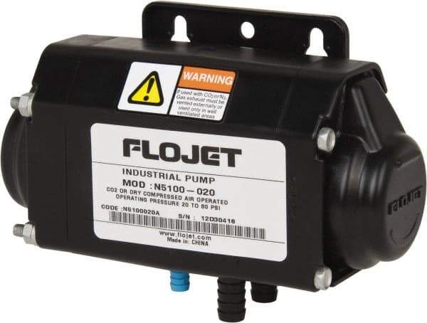 FloJet - 3/8" NPT, Nonmetallic, Air Operated Diaphragm Pump - Viton Diaphragm, Acetal Coplymer Housing - Exact Tool & Supply
