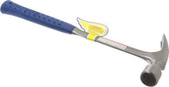 Estwing - 1-3/4 Lb Head, Straight Steel Framing Hammer - 16" OAL, 1-1/4" Face Diam, Milled Face, Steel Handle with Grip - Exact Tool & Supply