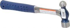 Estwing - 3/4 Lb Head Ball Pein Hammer - Steel Handle, 1-3/8" Face Diam, 11-1/8" OAL, Steel with Cushion Grip - Exact Tool & Supply