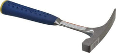 Estwing - 1 Lb Head Bricklayer's Hammer - 11" OAL, Steel Handle with Grip, 3/4" Face Diam - Exact Tool & Supply