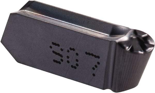 Iscar - 400200GIPY Grade IC907, 4mm Cutting Width Carbide Grooving Insert - Neutral, 2mm Corner Radius, TiAlN Finish - Exact Tool & Supply