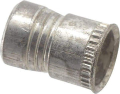 Made in USA - #8-32 UNC, Cadmium-Plated, Aluminum Knurled Rivet Nut Inserts - 0.03" to 0.09" Grip, 1/4" Drill Size, 0.269" Body Diam - Exact Tool & Supply