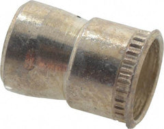 Made in USA - #8-32 UNC, Cadmium-Plated, Steel Knurled Rivet Nut Inserts - 0.03" to 0.09" Grip, 1/4" Drill Size, 0.269" Body Diam - Exact Tool & Supply