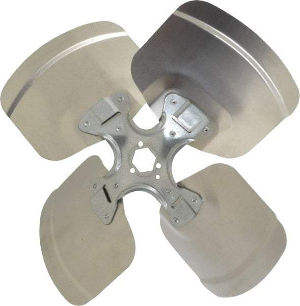 Made in USA - 14" Blade Diam, Commercial Fan Blade - Clockwise Rotation, 4 Blades - Exact Tool & Supply