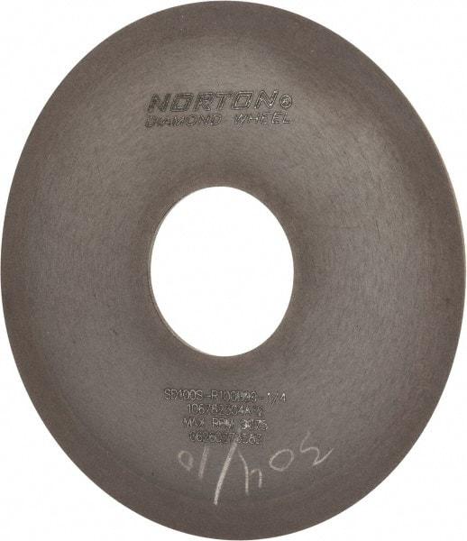 Norton - 4" Diam x 1-1/4" Hole x 1/16" Thick, 100 Grit Surface Grinding Wheel - Diamond, Type 1A1, Fine Grade, Resinoid Bond - Exact Tool & Supply