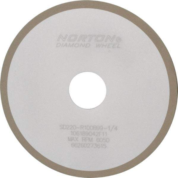 Norton - 6" Diam x 1-1/4" Hole x 1/8" Thick, 220 Grit Surface Grinding Wheel - Diamond, Type 1A1, Very Fine Grade, Resinoid Bond - Exact Tool & Supply