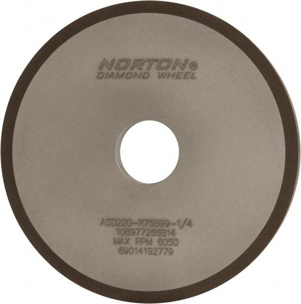 Norton - 6" Diam x 1-1/4" Hole x 1/2" Thick, 220 Grit Surface Grinding Wheel - Diamond, Type 1A1, Very Fine Grade, Resinoid Bond - Exact Tool & Supply