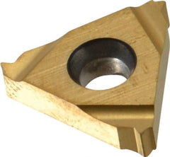 Hertel - 11IL Internal Left Hand ISO Laydown Threading Insert - Grade HG330TR, TiN Coated Carbide, 1/4" Inscribed Circle - Exact Tool & Supply