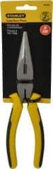 Stanley - 8-1/4" OAL, Cutting Pliers - 2-29/64" Jaw Length x 15/16" Jaw Width, Long Nose Head, Molded Plastic Handle - Exact Tool & Supply