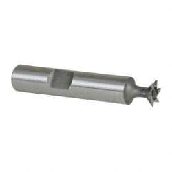 Keo - 3/8" Diam x 1/8" Width of Cut, 45° Included Angle, High Speed Steel Dovetail Cutter - 3/8" Shank Diam, 2" Shank Length, 2-1/8" Overall Length, Weldon Flat, Uncoated - Exact Tool & Supply