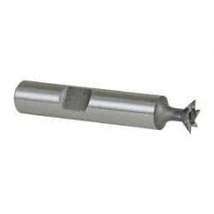 Keo - 3/8" Diam x 1/8" Width of Cut, 45° Included Angle, High Speed Steel Dovetail Cutter - 3/8" Shank Diam, 2" Shank Length, 2-1/8" Overall Length, Weldon Flat, Uncoated - Exact Tool & Supply