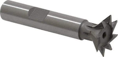 Keo - 3/4" Diam x 3/16" Width of Cut, 45° Included Angle, High Speed Steel Dovetail Cutter - 3/8" Shank Diam, 1-15/16" Shank Length, 2-1/8" Overall Length, Weldon Flat, Uncoated - Exact Tool & Supply