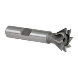 Keo - 3/4" Diam x 5/16" Width of Cut, 60° Included Angle, High Speed Steel Dovetail Cutter - 3/8" Shank Diam, 2-1/8" Overall Length, Weldon Flat, Uncoated - Exact Tool & Supply