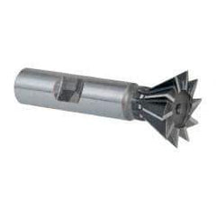 Keo - 1" Diam x 7/16" Width of Cut, 60° Included Angle, High Speed Steel Dovetail Cutter - 1/2" Shank Diam, 2-1/2" Overall Length, Weldon Flat, Uncoated - Exact Tool & Supply