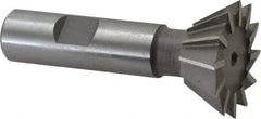 Keo - 1-3/8" Diam x 9/16" Width of Cut, 60° Included Angle, High Speed Steel Dovetail Cutter - 5/8" Shank Diam, 2-7/8" Overall Length, Weldon Flat, Uncoated - Exact Tool & Supply