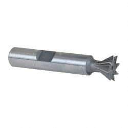 Keo - 1/2" Diam x 7/32" Width of Cut, 60° Included Angle, Cobalt Dovetail Cutter - 3/8" Shank Diam, 2-1/8" Overall Length, Weldon Flat, Uncoated - Exact Tool & Supply