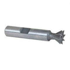 Keo - 1/2" Diam x 7/32" Width of Cut, 60° Included Angle, Cobalt Dovetail Cutter - 3/8" Shank Diam, 2-1/8" Overall Length, Weldon Flat, Uncoated - Exact Tool & Supply