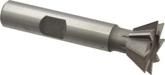 Keo - 3/4" Diam x 5/16" Width of Cut, 60° Included Angle, Cobalt Dovetail Cutter - 3/8" Shank Diam, 2-1/8" Overall Length, Weldon Flat, Uncoated - Exact Tool & Supply