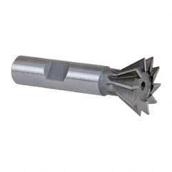 Keo - 1" Diam x 7/16" Width of Cut, 60° Included Angle, Cobalt Dovetail Cutter - 1/2" Shank Diam, 2-1/2" Overall Length, Weldon Flat, Uncoated - Exact Tool & Supply