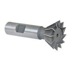 Keo - 1-3/8" Diam x 9/16" Width of Cut, 60° Included Angle, Cobalt Dovetail Cutter - 5/8" Shank Diam, 2-7/8" Overall Length, Weldon Flat, Uncoated - Exact Tool & Supply
