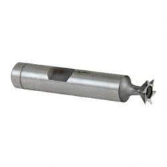 Keo - 3/8" Diam x 1/8" Width of Cut, 45° Included Angle, Cobalt Dovetail Cutter - 3/8" Shank Diam, 2" Shank Length, 2-1/8" Overall Length, Weldon Flat, Uncoated - Exact Tool & Supply