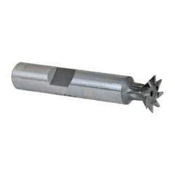 Keo - 1/2" Diam x 1/8" Width of Cut, 45° Included Angle, Cobalt Dovetail Cutter - 3/8" Shank Diam, 2" Shank Length, 2-1/8" Overall Length, Weldon Flat, Uncoated - Exact Tool & Supply