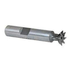 Keo - 1/2" Diam x 1/8" Width of Cut, 45° Included Angle, Cobalt Dovetail Cutter - 3/8" Shank Diam, 2" Shank Length, 2-1/8" Overall Length, Weldon Flat, Uncoated - Exact Tool & Supply