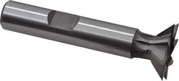 Keo - 3/4" Diam x 3/16" Width of Cut, 45° Included Angle, Cobalt Dovetail Cutter - 3/8" Shank Diam, 1-15/16" Shank Length, 2-1/8" Overall Length, Weldon Flat, Uncoated - Exact Tool & Supply