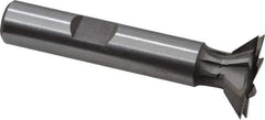 Keo - 3/4" Diam x 3/16" Width of Cut, 45° Included Angle, Cobalt Dovetail Cutter - 3/8" Shank Diam, 1-15/16" Shank Length, 2-1/8" Overall Length, Weldon Flat, Uncoated - Exact Tool & Supply