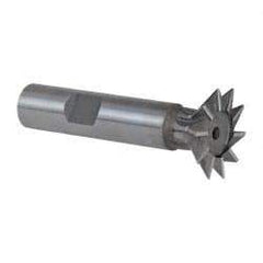 Keo - 1" Diam x 1/4" Width of Cut, 45° Included Angle, Cobalt Dovetail Cutter - 1/2" Shank Diam, 2-1/4" Shank Length, 2-1/2" Overall Length, Weldon Flat, Uncoated - Exact Tool & Supply