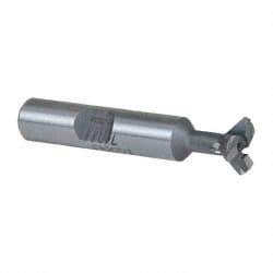 Keo - 1/2" Diam x 5/32" Width of Cut, 45° Included Angle, Carbide-Tipped Dovetail Cutter - 3/8" Shank Diam, 2-1/8" Overall Length, 0.02" Corner Radius, Weldon Flat, Uncoated - Exact Tool & Supply