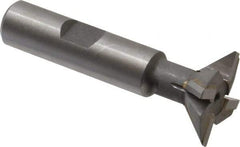 Keo - 1" Diam x 5/16" Width of Cut, 45° Included Angle, Carbide-Tipped Dovetail Cutter - 1/2" Shank Diam, 2-1/2" Overall Length, 0.02" Corner Radius, Weldon Flat, Uncoated - Exact Tool & Supply