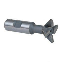 Keo - 1-1/2" Diam x 1/2" Width of Cut, 45° Included Angle, Carbide-Tipped Dovetail Cutter - 3/4" Shank Diam, 3-1/4" Overall Length, 0.02" Corner Radius, Weldon Flat, Uncoated - Exact Tool & Supply