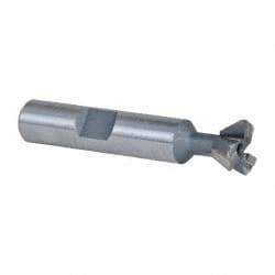 Keo - 1/2" Diam x 7/32" Width of Cut, 60° Included Angle, Carbide-Tipped Dovetail Cutter - 3/8" Shank Diam, 2-1/8" Overall Length, 0.02" Corner Radius, Weldon Flat, Uncoated - Exact Tool & Supply