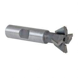 Keo - 1" Diam x 3/8" Width of Cut, 60° Included Angle, Carbide-Tipped Dovetail Cutter - 1/2" Shank Diam, 2-1/2" Overall Length, 0.02" Corner Radius, Weldon Flat, Uncoated - Exact Tool & Supply